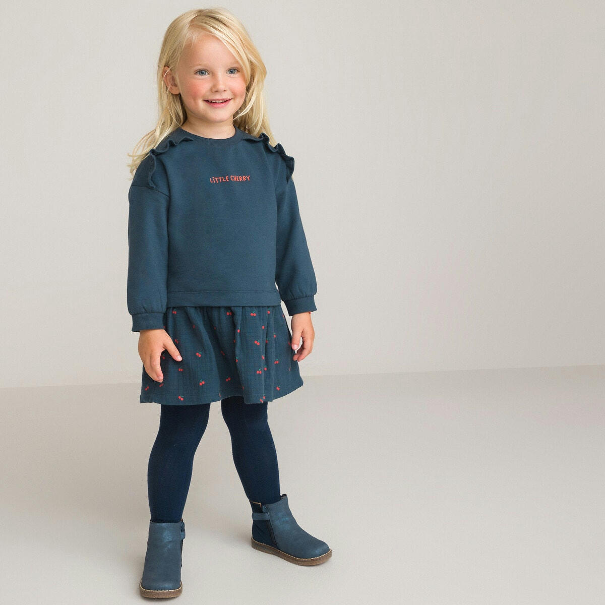 Robe manches longues effet 2 en 1
