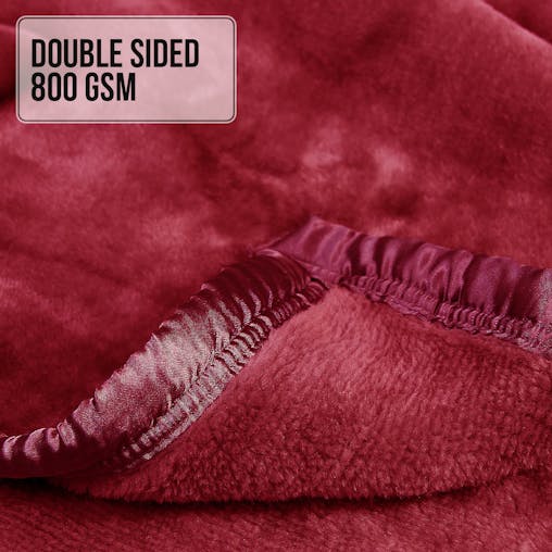 NNEDPE Laura Hill Faux Mink Blanket 800GSM Heavy Double-Sided - Red
