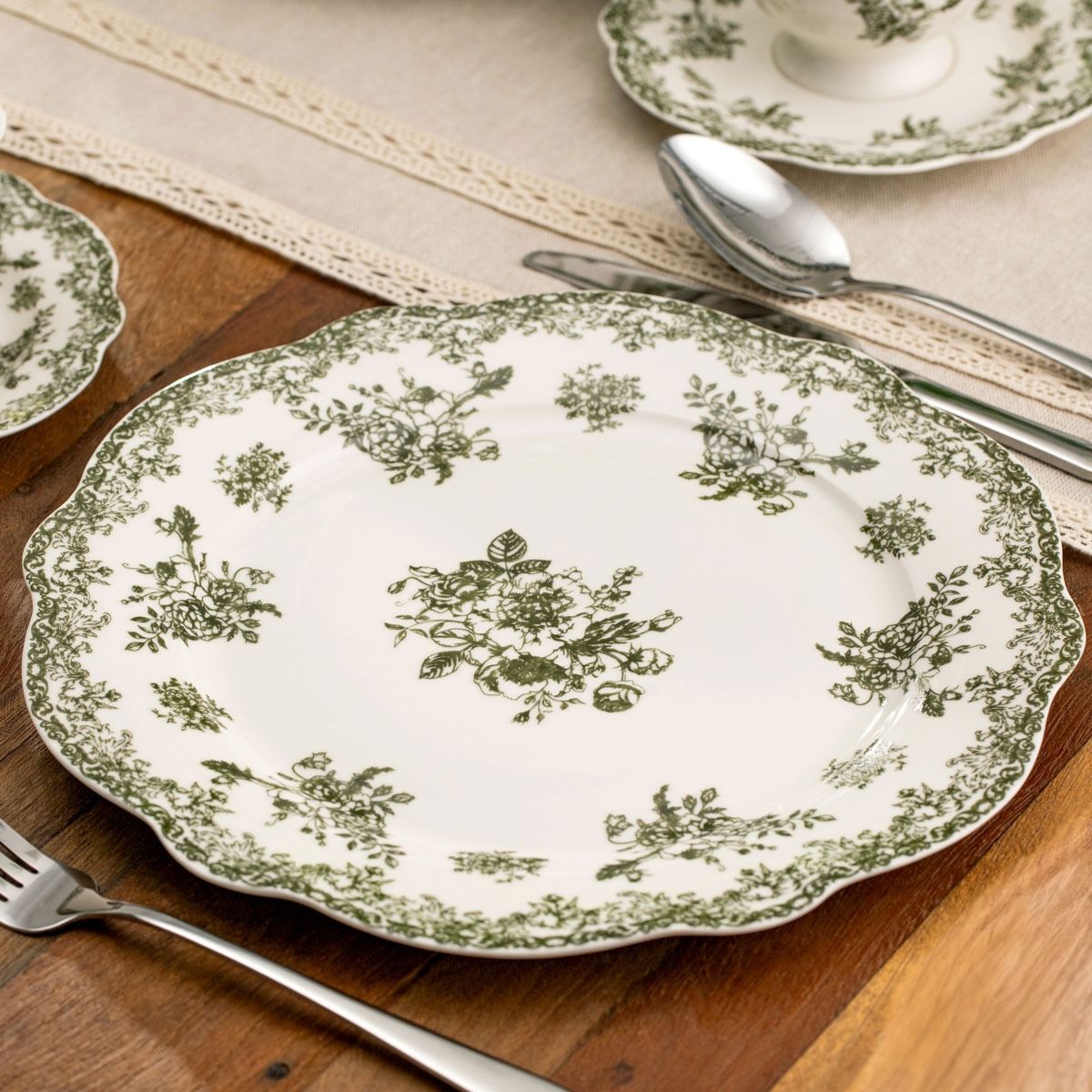 Talerz LOURRY obiadowy zielony 27 cm