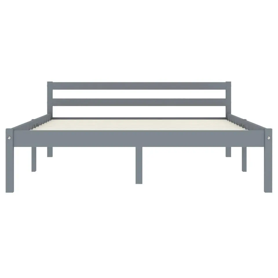 vidaXL - Bed frame - Grijs - Massief grenenhout - 140x200 cm