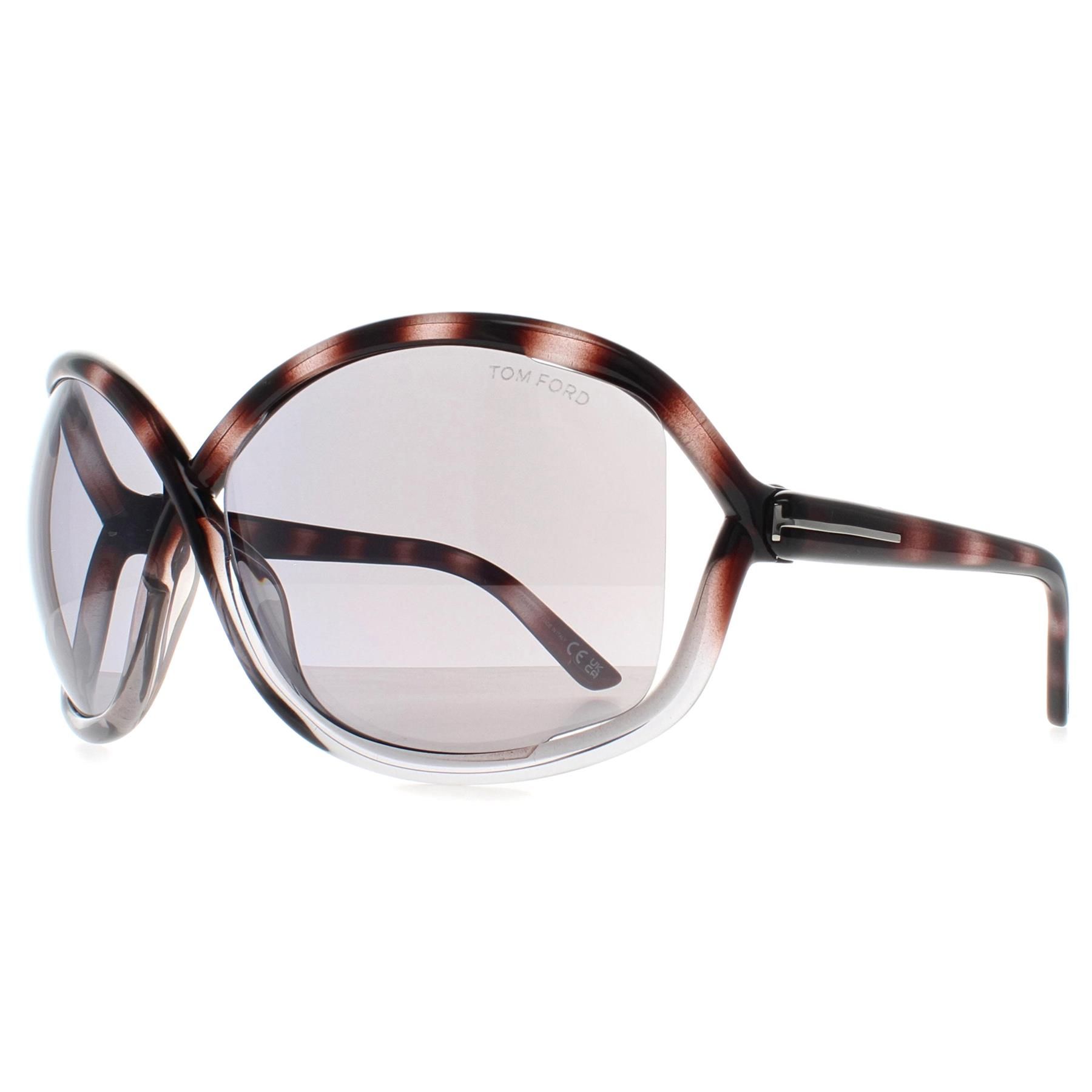Tom Ford Butterfly Gradient Grey Tortoise Smoke Grey Silver Mirror Bettina FT1068 Sunglasses