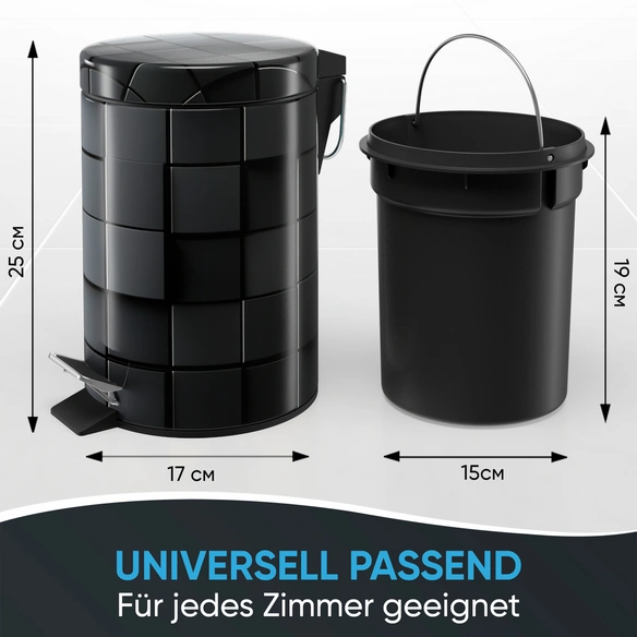 Kosmetikeimer »Cube«, 3,0L , Schwarz