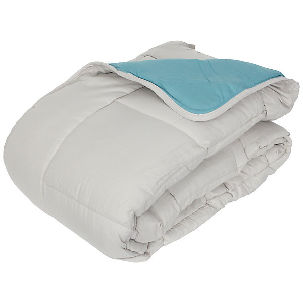 Couette hiver 260x240 cm COCOON BICOLORE Lac/Galet garnissage fibre polyester 400g/m2