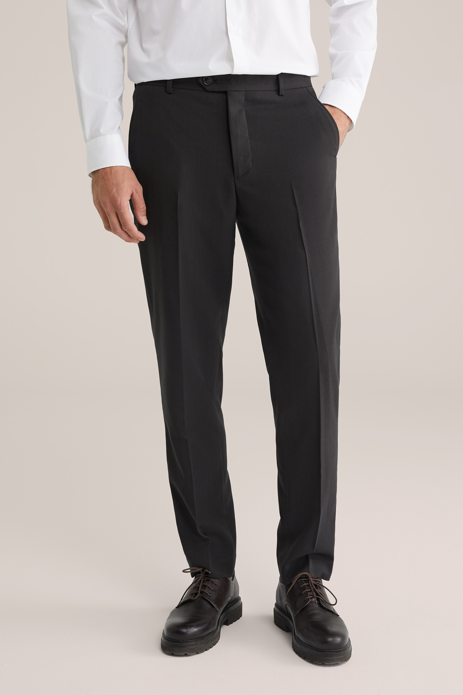 Heren slim fit pantalon met print