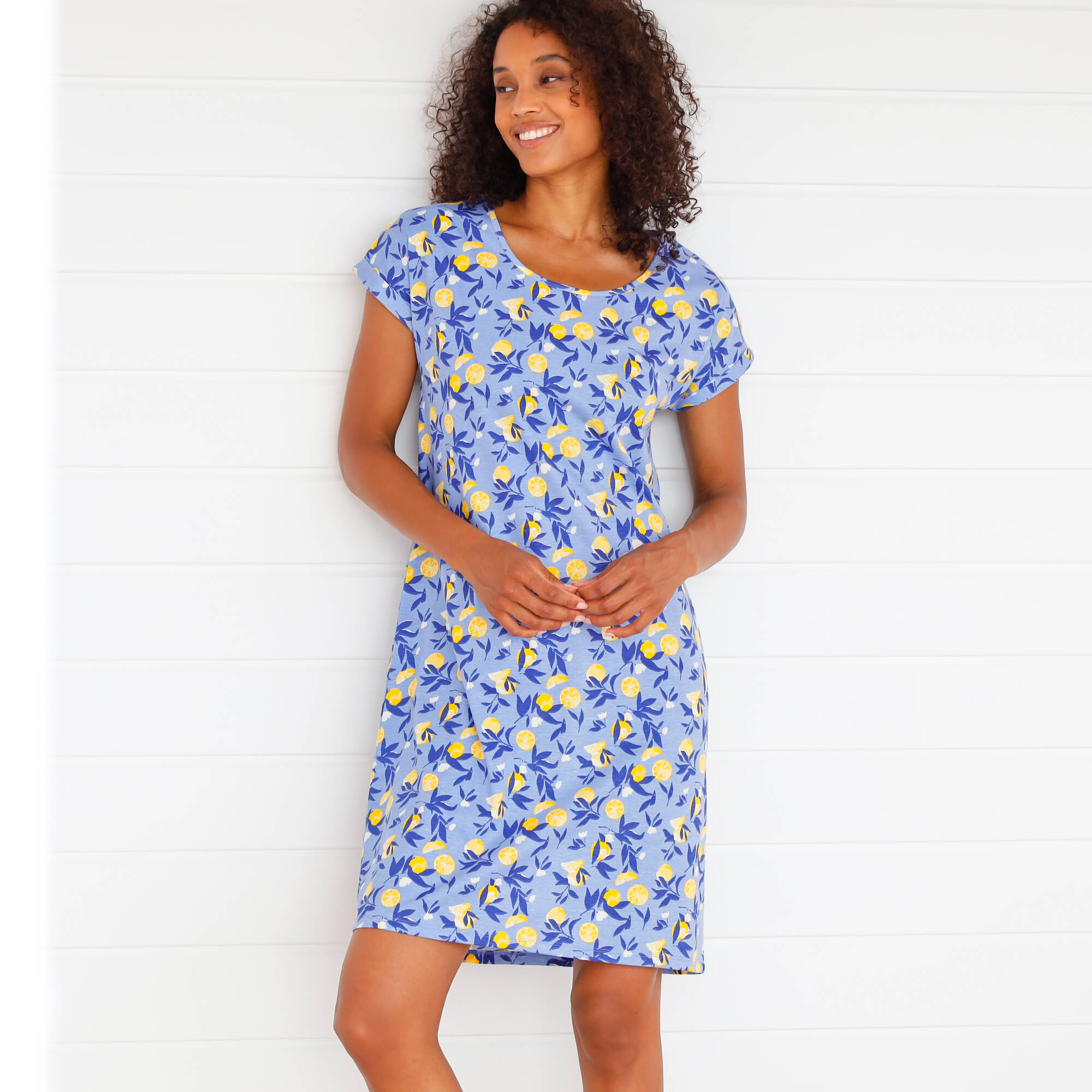 Chemise de nuit courte imprimé citrons - lot de 2