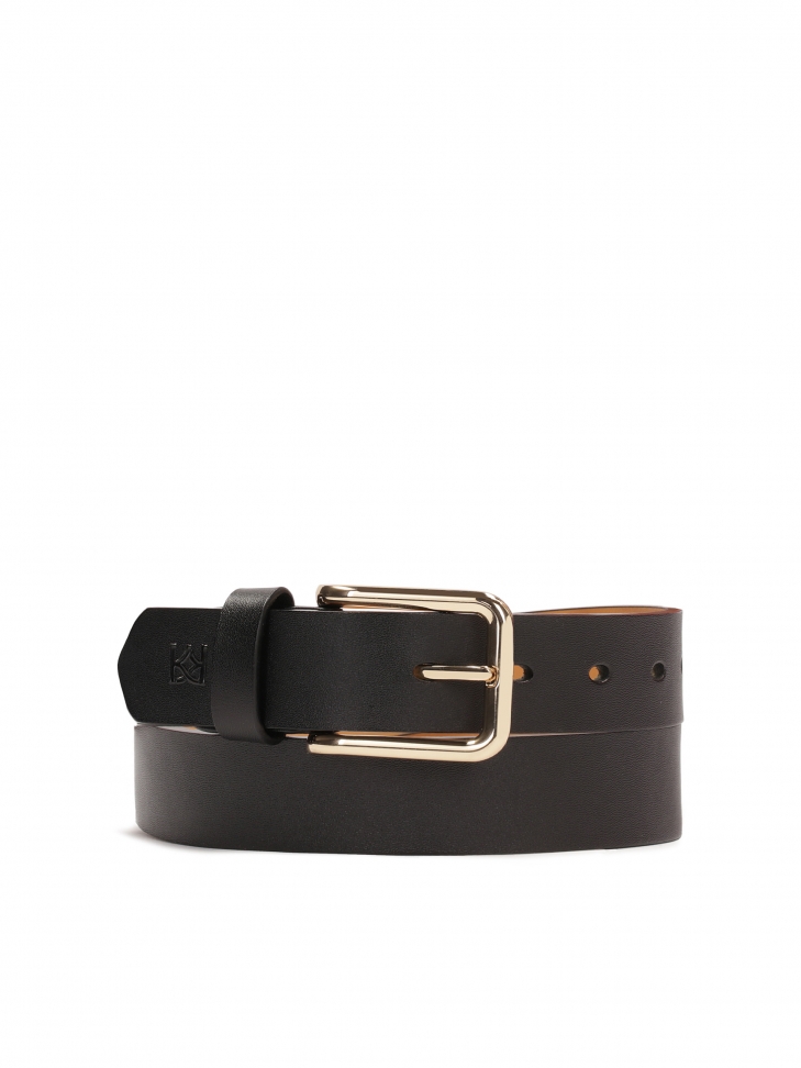 Universal black belt with gold buckle