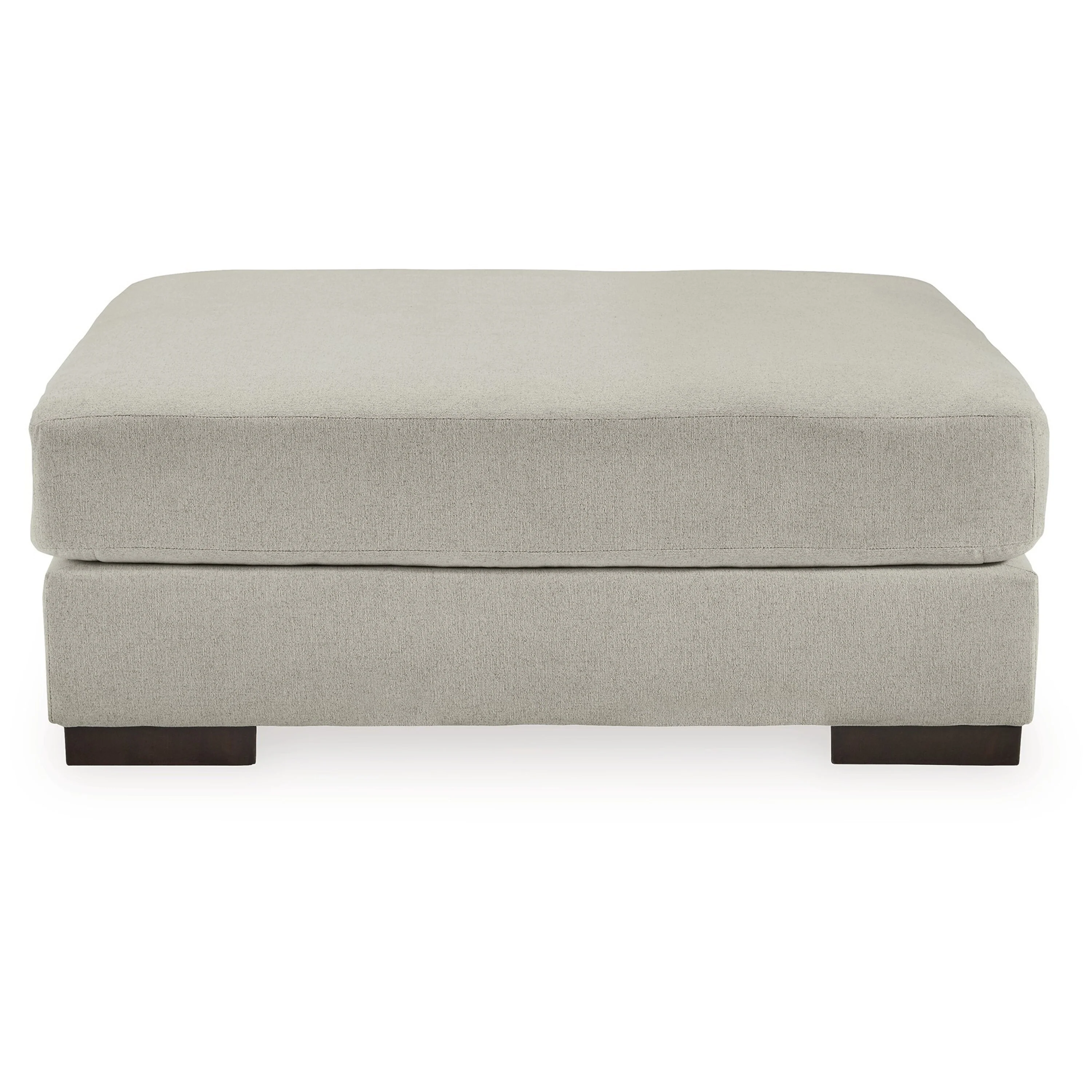 Siy Accent Ottoman, 51 Inch Square Foam Cushion, Ash Gray Polyester