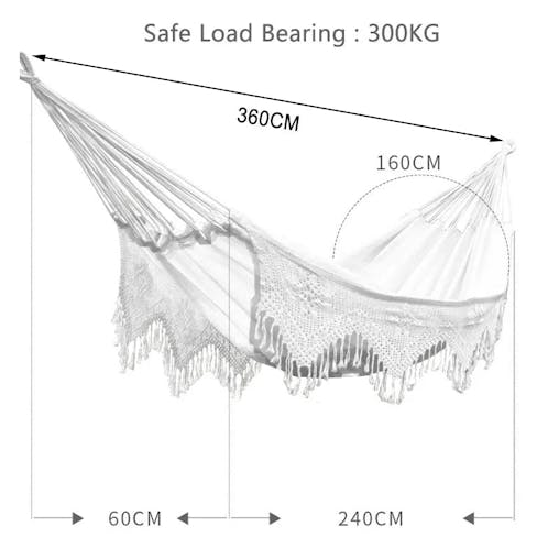 NNEOBA Large Brazilian Macrame Hammock Swing