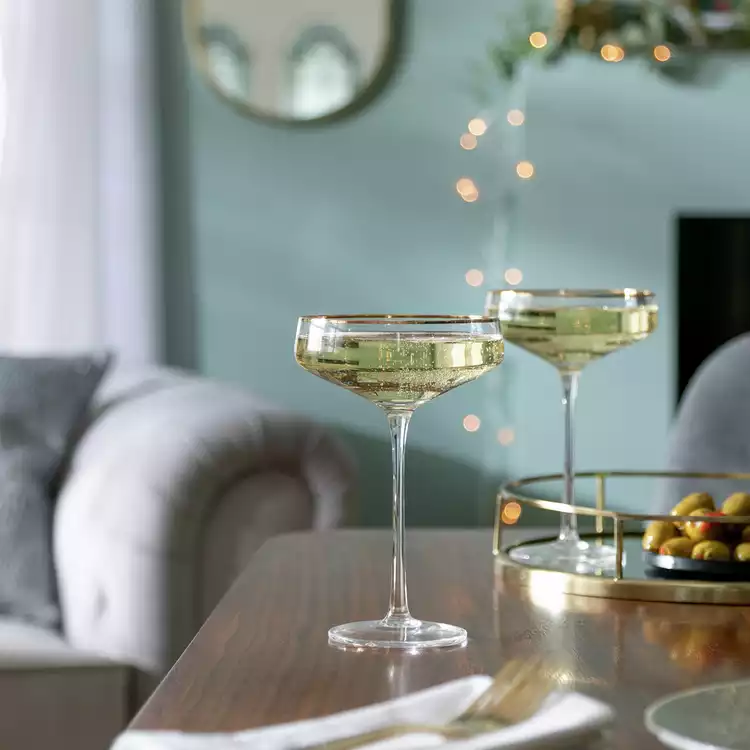 Habitat Gold Rim Set of 4 Champagne Coupe