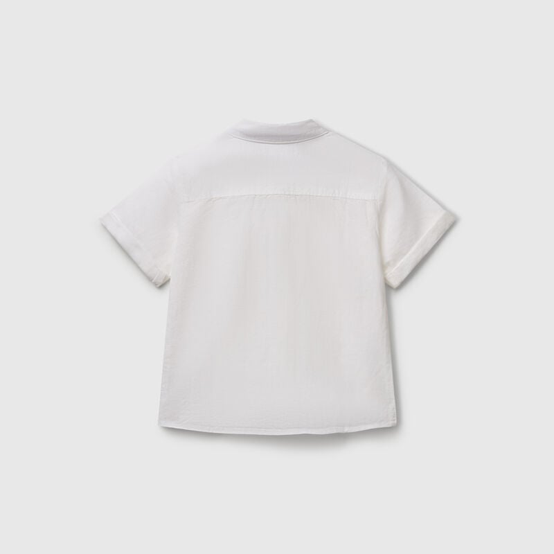 Short sleeve shirt in linen blend