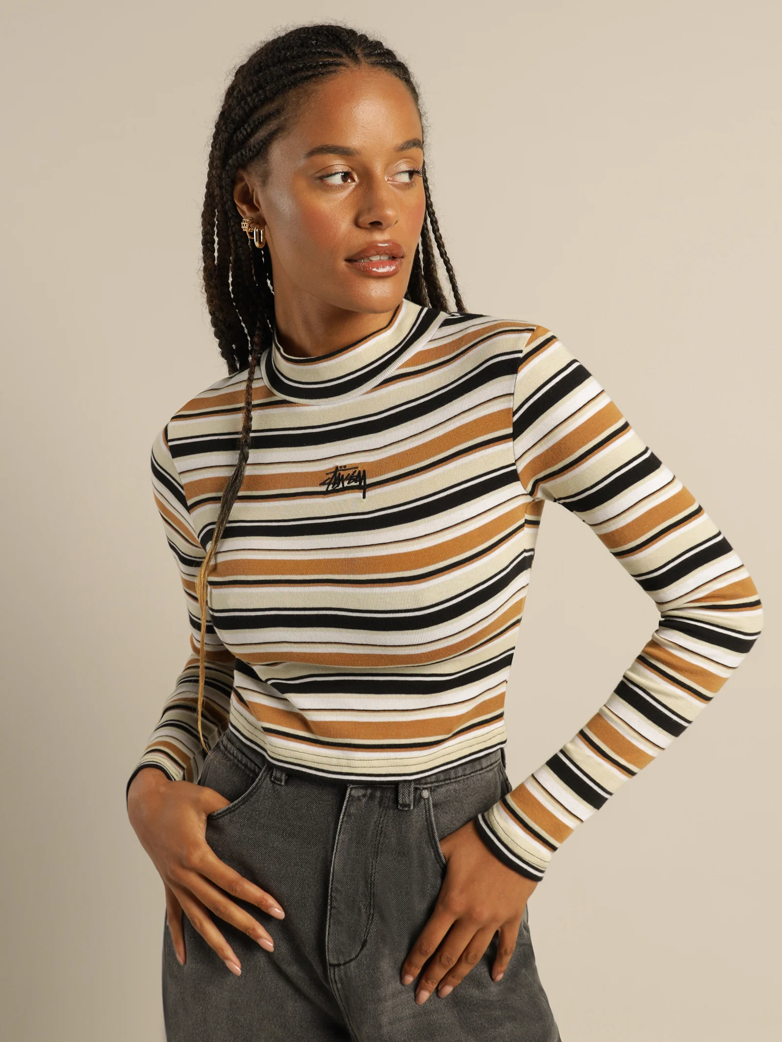Mode Stripe Turtleneck
