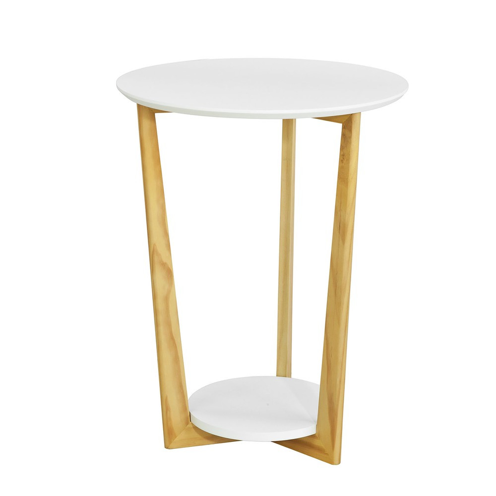 SoBuy Stolik kawowy z jedną półką Biały 45x29x60cm FBT52-NW