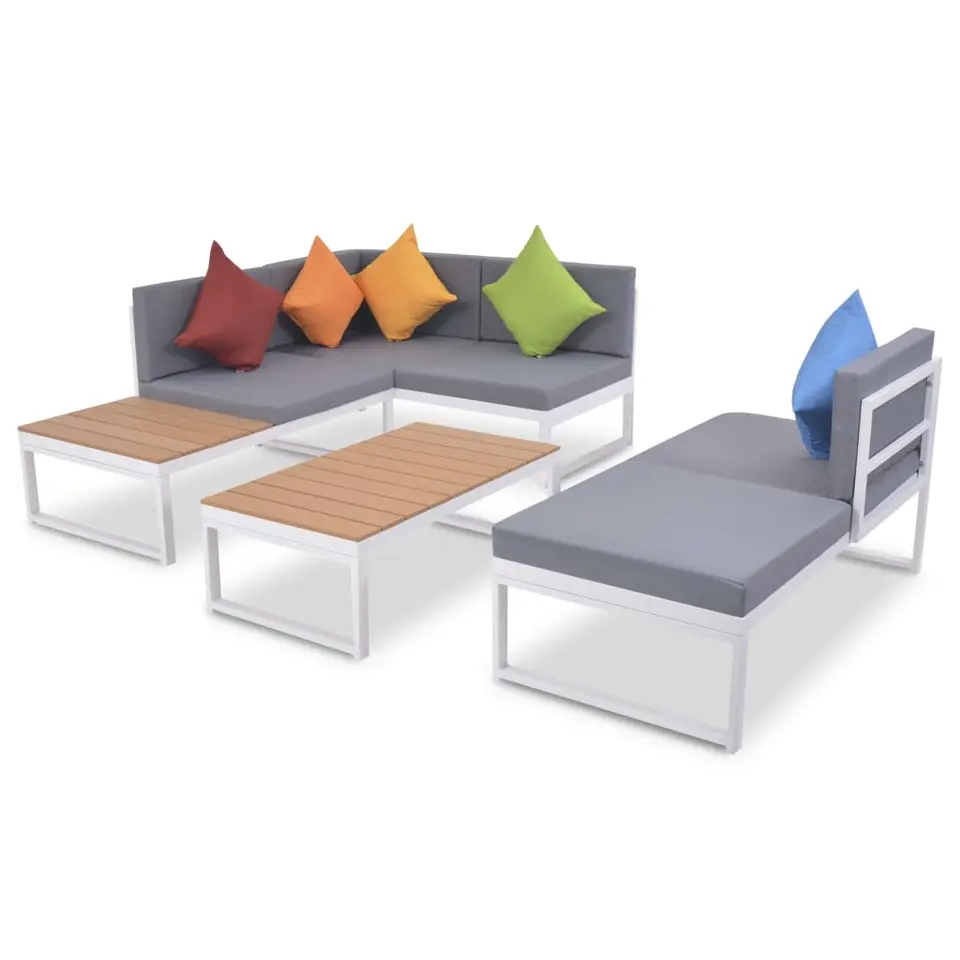 vidaXL - Loungeset - Multikleur - Aluminium