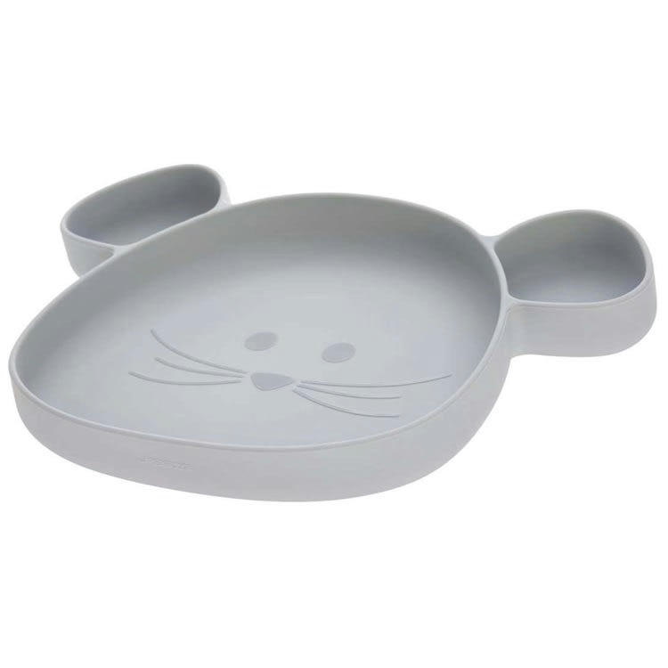 LITTLE CHUMS - Assiette à compartiments ventousée en silicone Gris