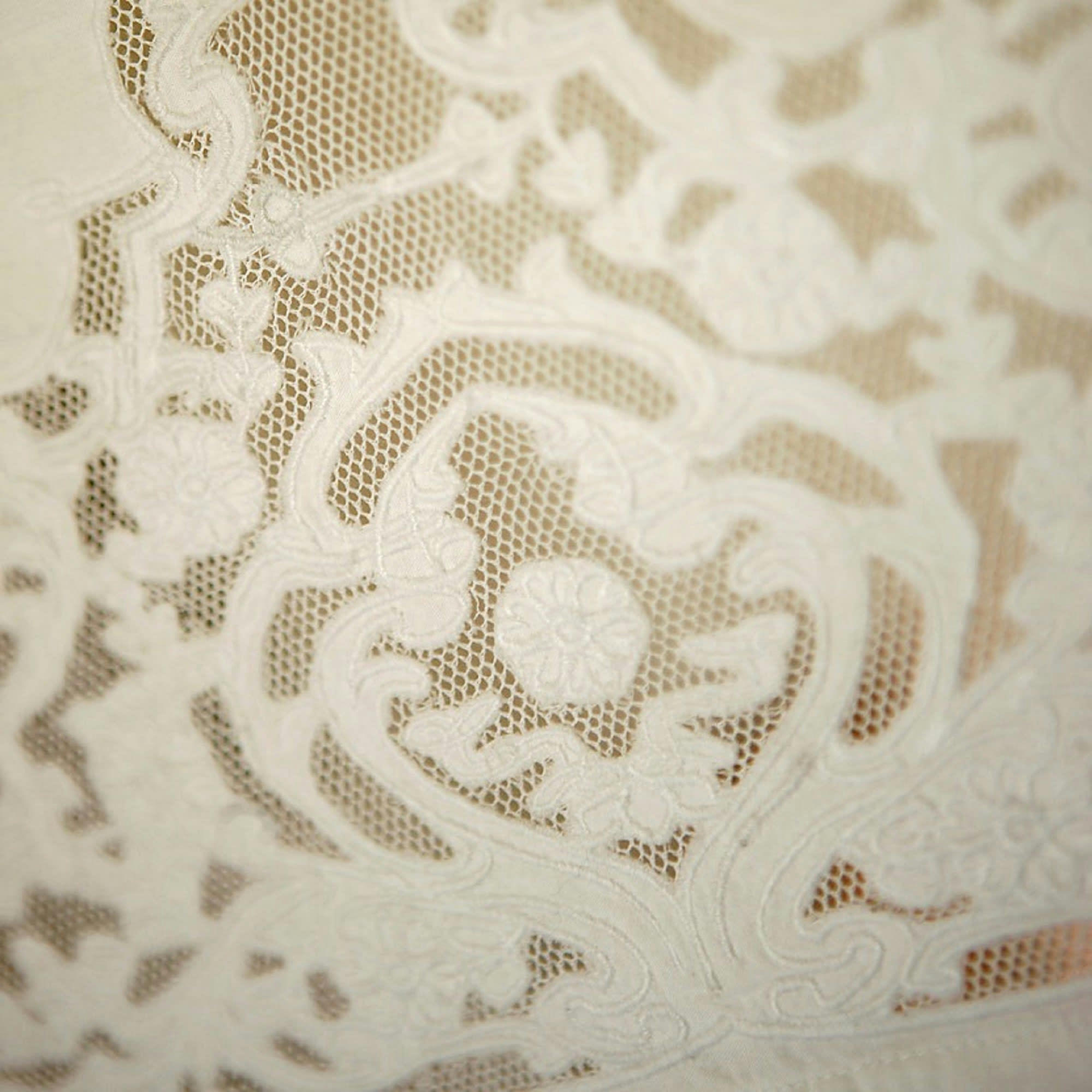 SORMIOU - Brise bise en lin blanc et broderies 60X120 CM