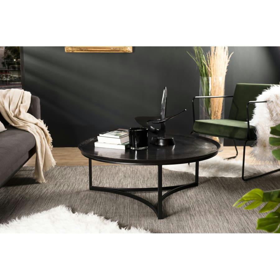 JONAS - Table basse ronde aluminium noir D99