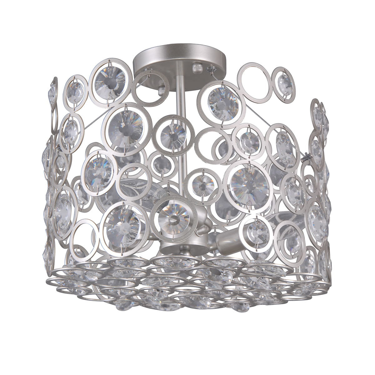 Lampa sufitowa srebrno-bezbarwny NARDO 3xE14x40W wym: 38,5x35x35 cm Italux