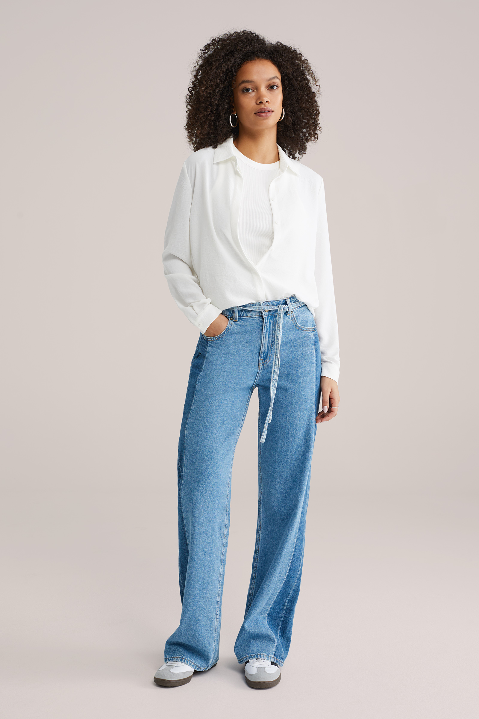 Dames high rise wide leg jeans