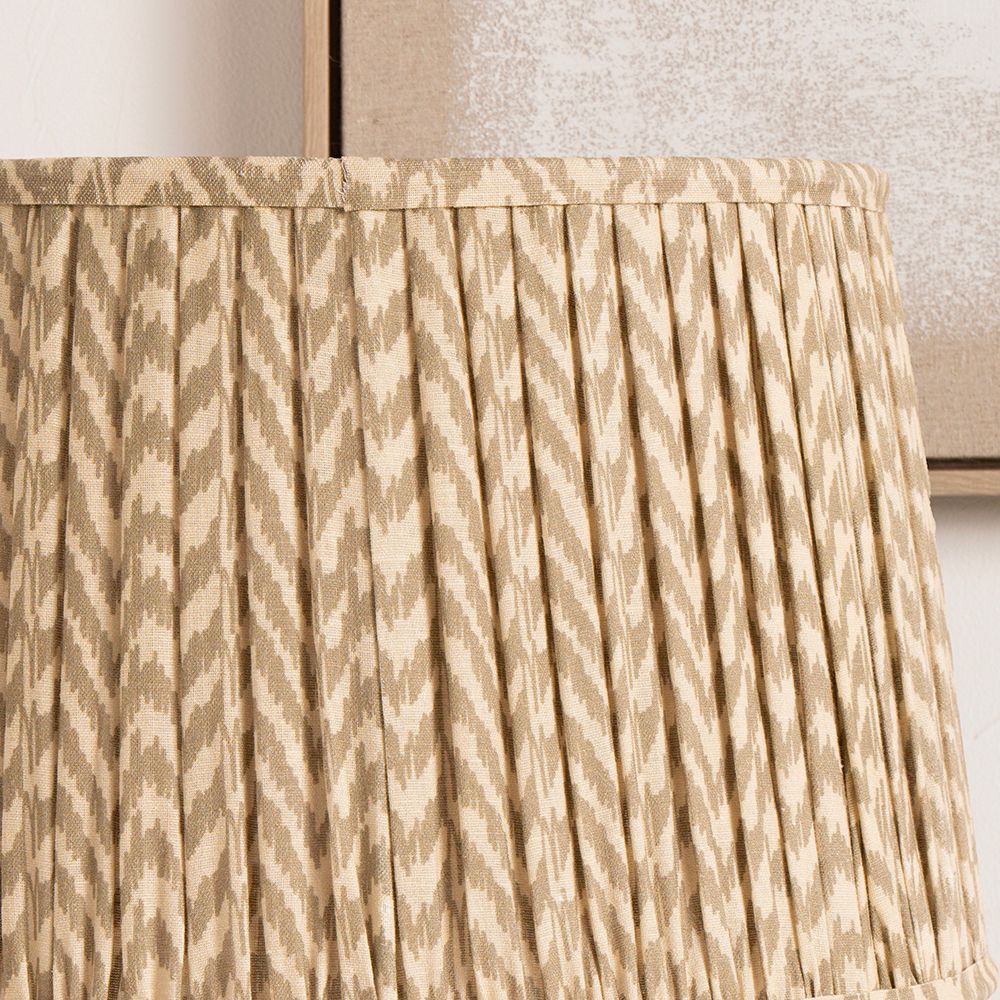 Ruma Taupe Chevron Tapered Pleated Shade for Floor Lamps