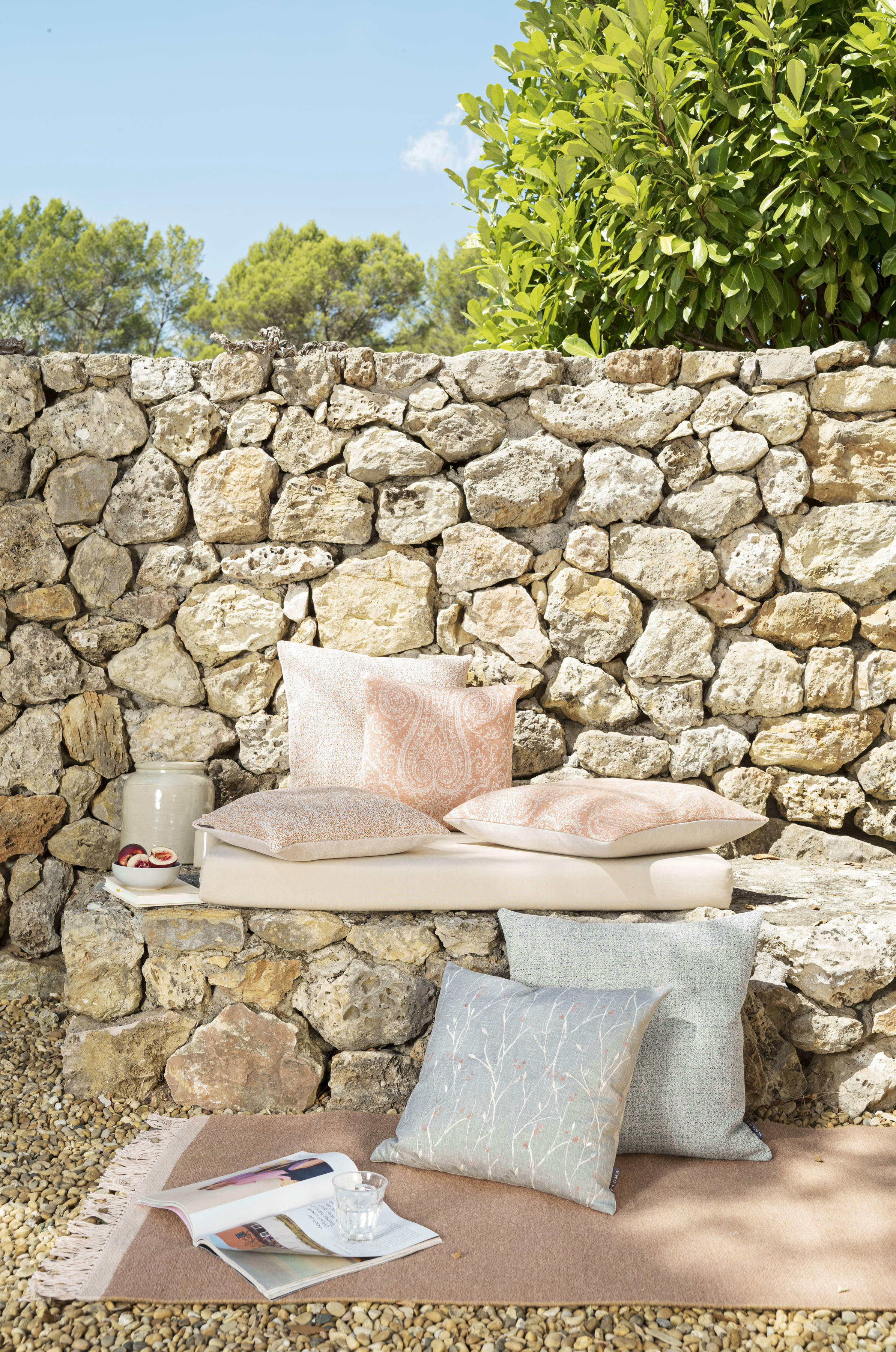 FINE - Housses de coussin jacquard effet tweed orange 40x40-Lot de 2