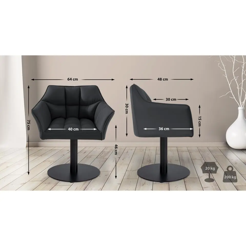 CLP Lounger Damaso zwart Frame - Kunstleer - zwart