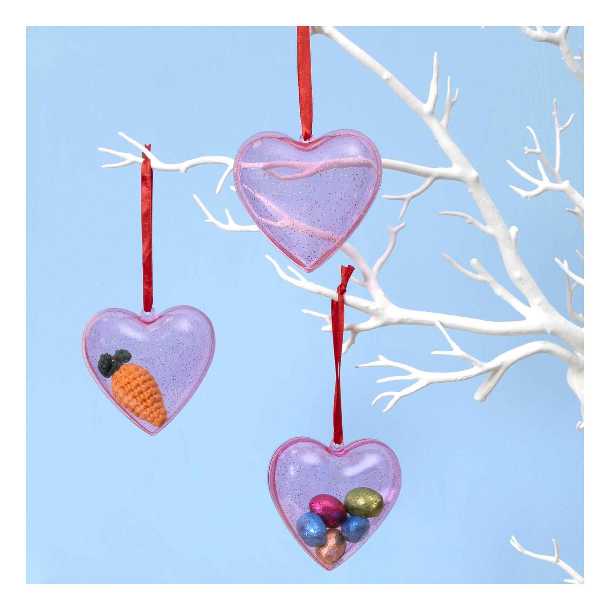 Pink Fillable Hanging Heart 3 Pack