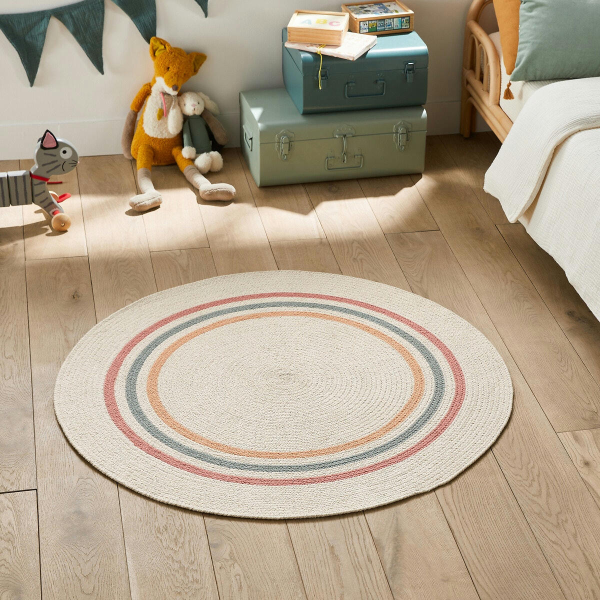Tapis rond enfant en coton, Rosiny