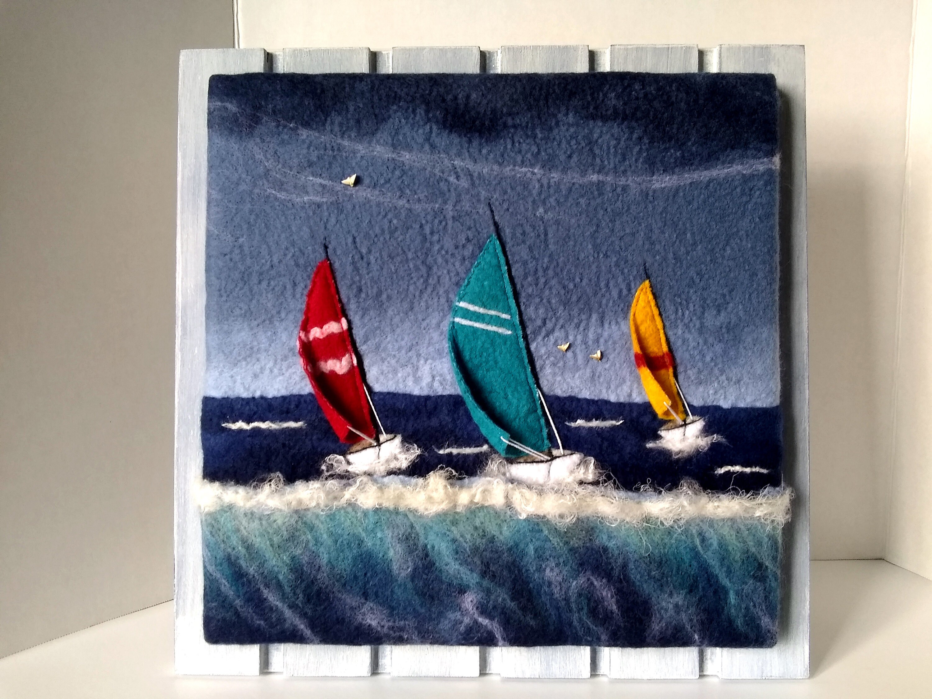 Felted Wool Maritime Wall Art, Ocean-Inspired Textile Wall Art, Sea Lovers Home Decor, Nautical Wool Wall Art, Wall Hanging, New Home Gift