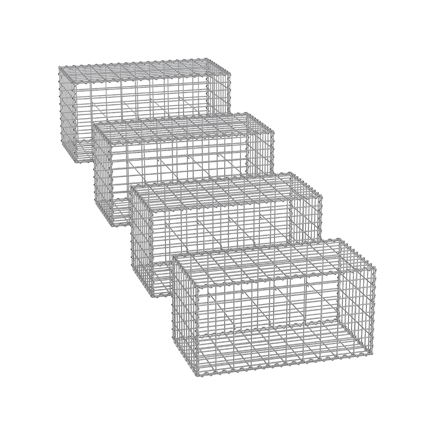 Gabion pour pierre antirouille (Lot de 4)