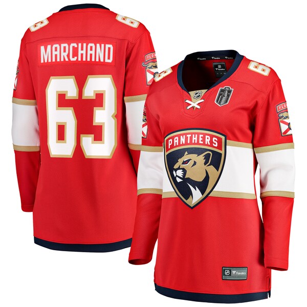 Brad Marchand Florida Panthers  Women's 2025 Stanley Cup Final Home Breakaway Player Jersey - Red