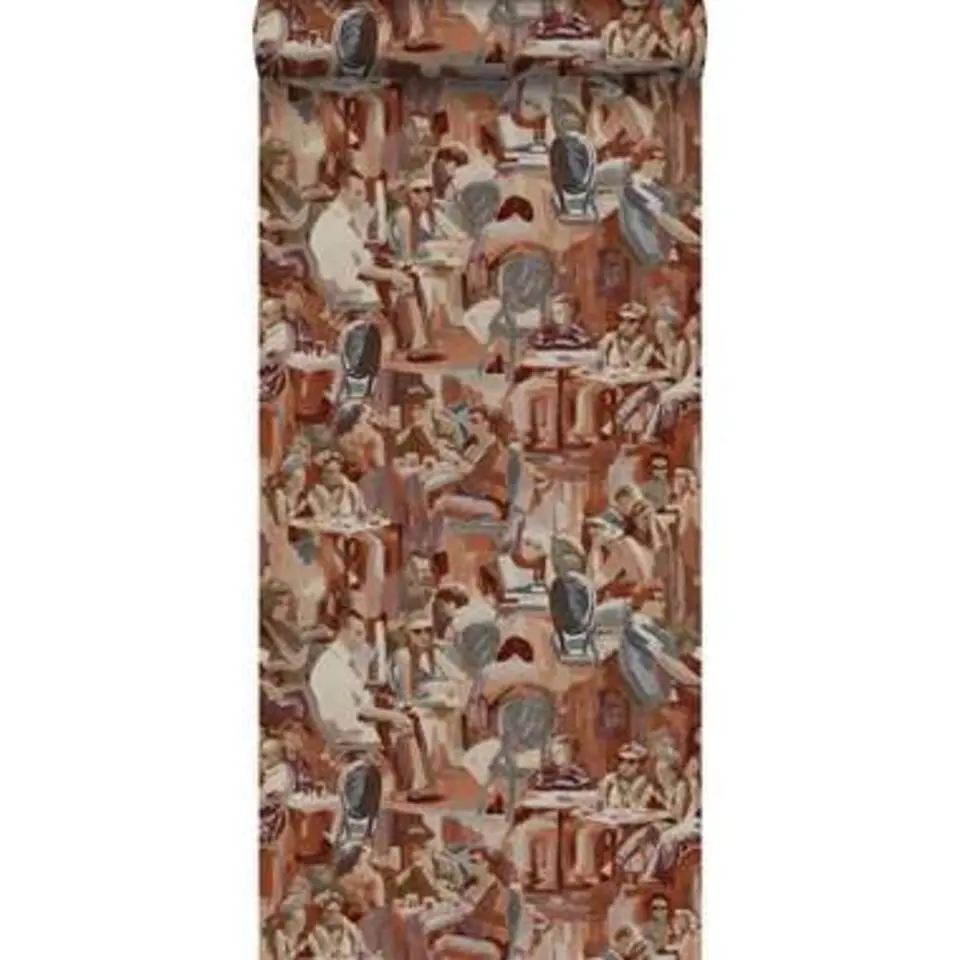 Origin behang - figuratief motief - roest bruin - 53 cm x 10,05 m