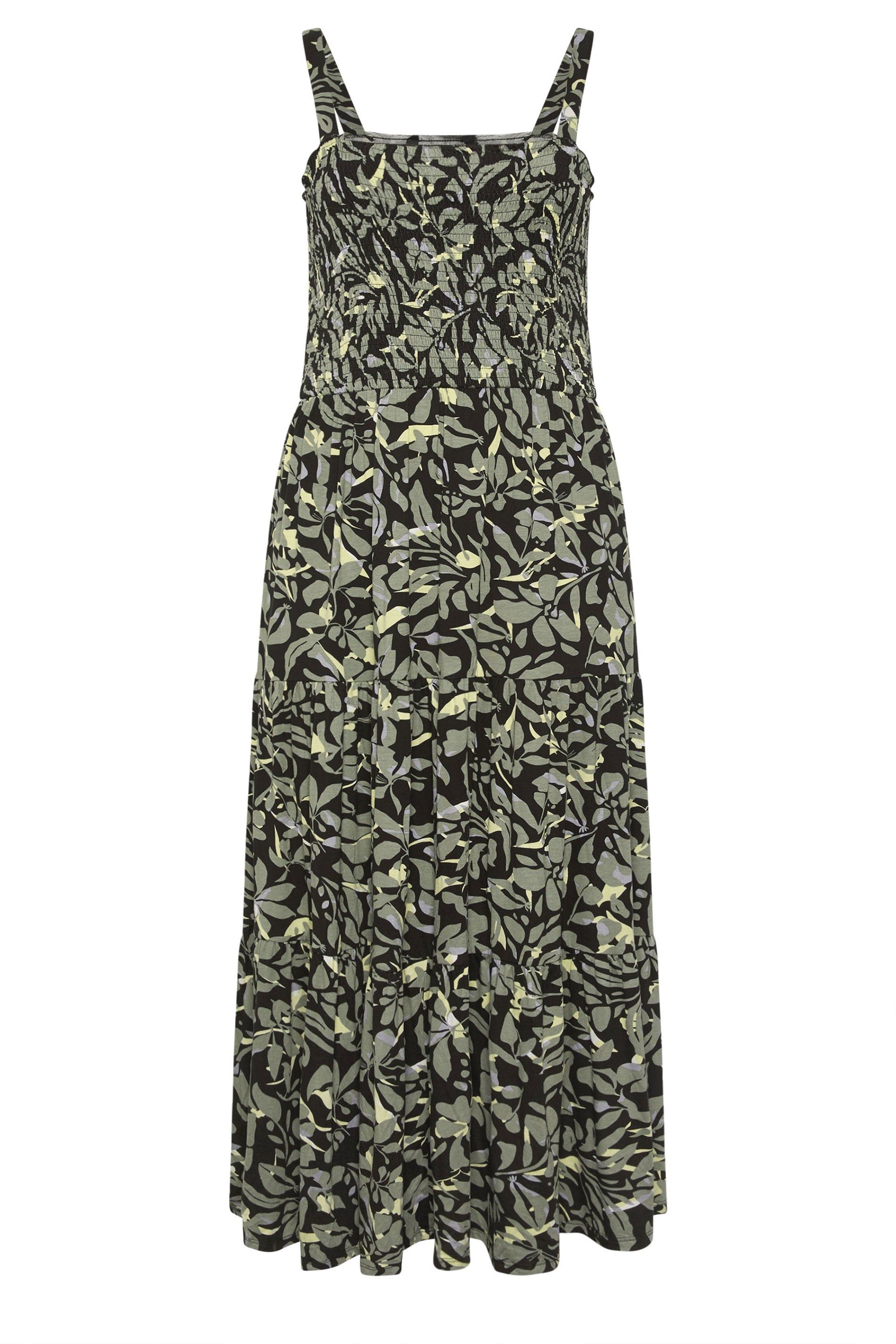 Yours Shirred Floral Midi Dress