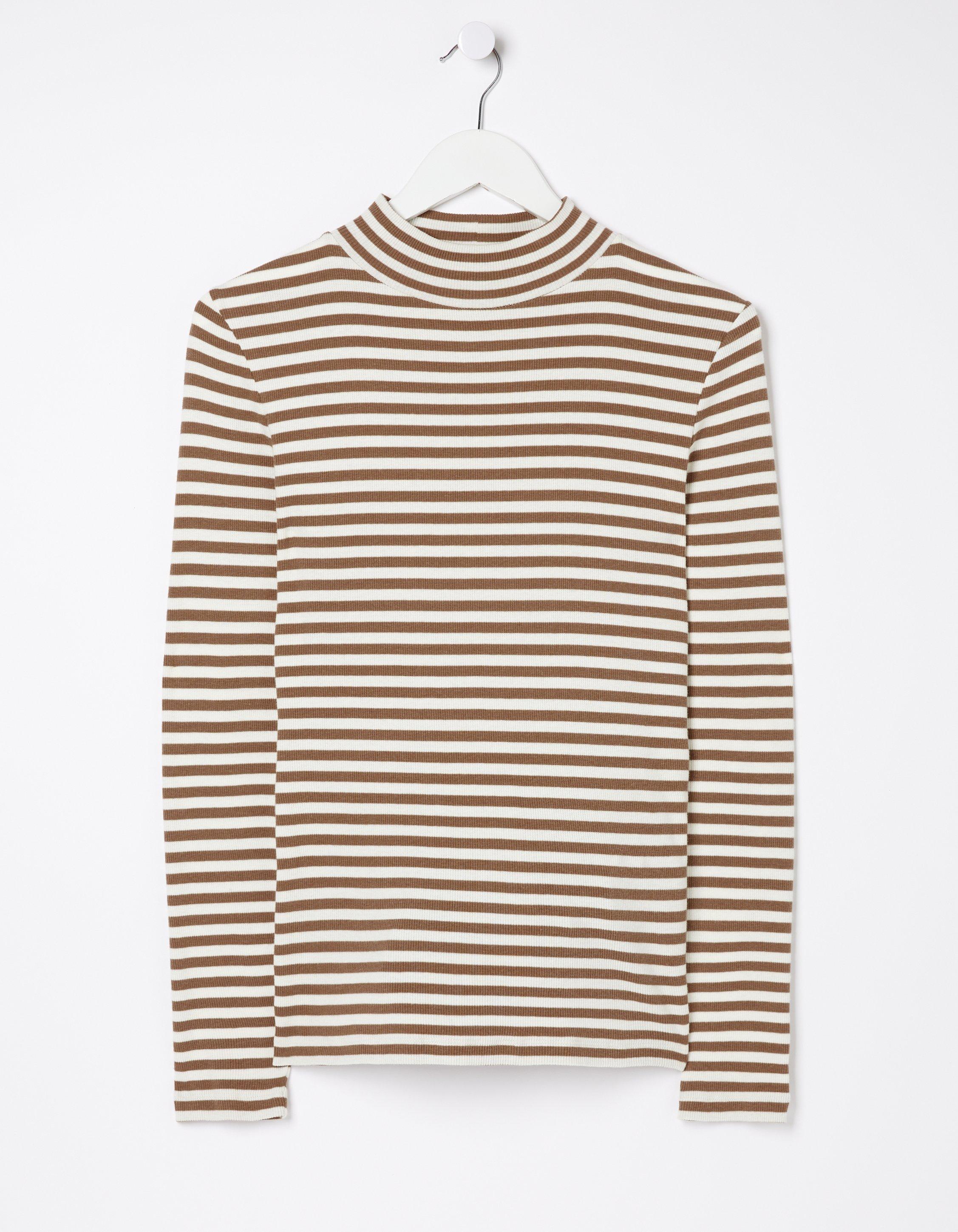 Selina Stripe Roll Neck Top