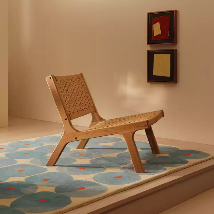 Habitat Faro Woven Paper Rope and Oak Accent Chair - Natural