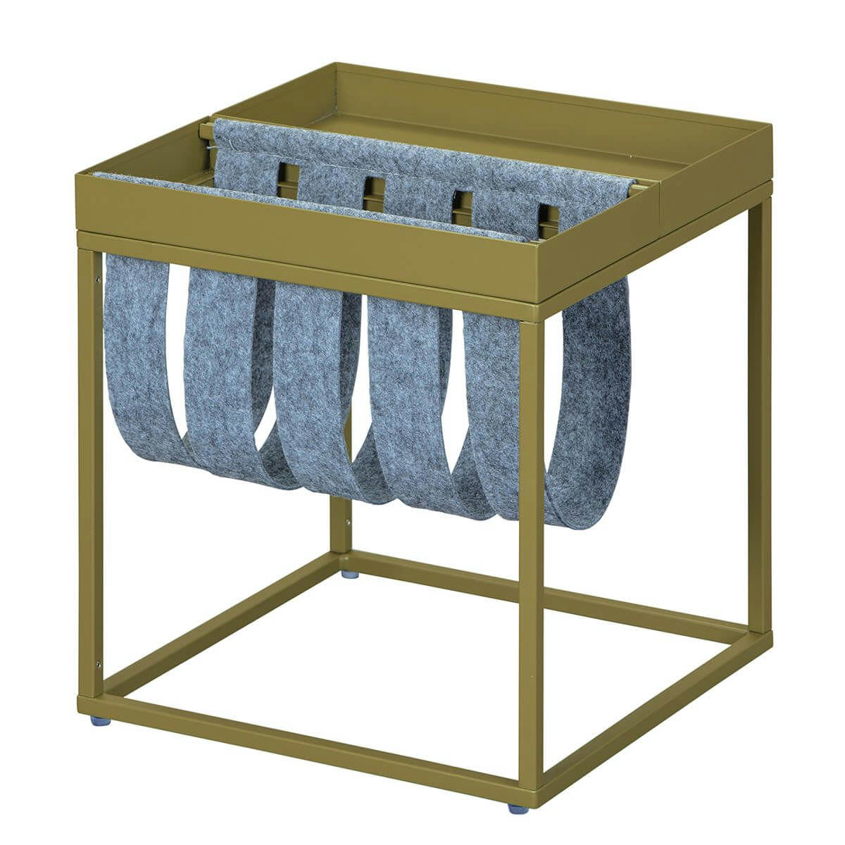 STACIO - Table  d'appoint verte avec porte-brochure