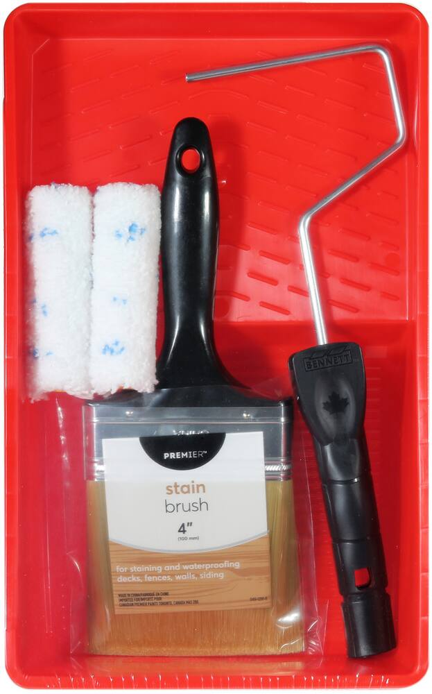 Premier Deck Stain Set, Includes Roller Brush & Tray, 5-pc