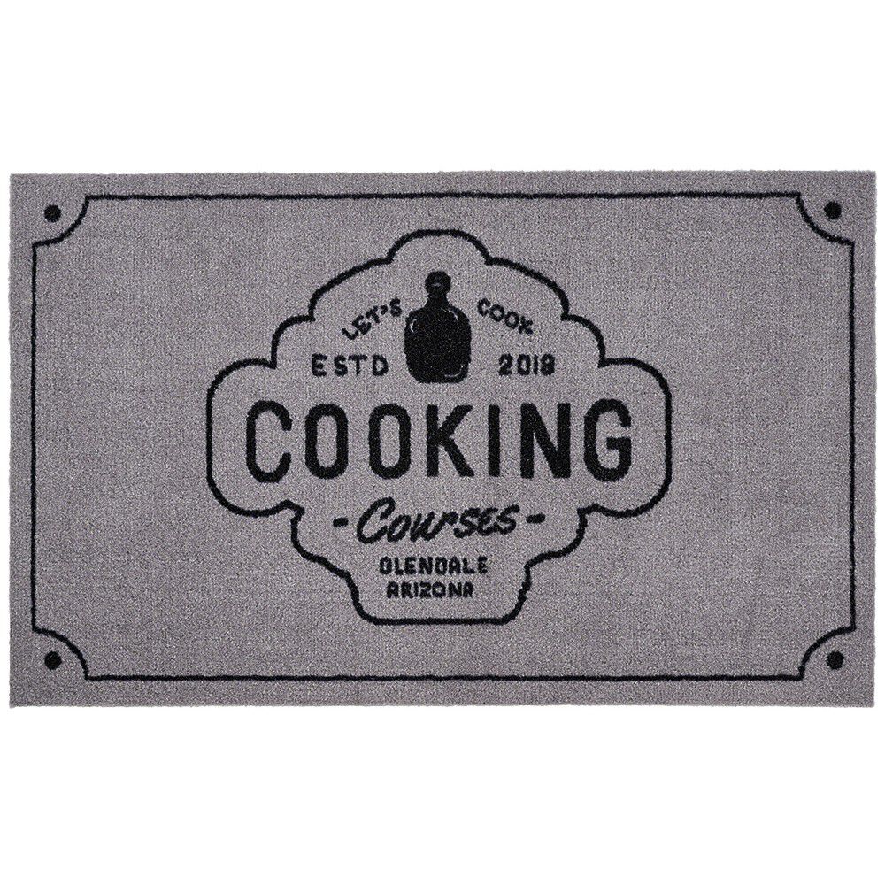 Tapis de cuisine rectangulaire gris