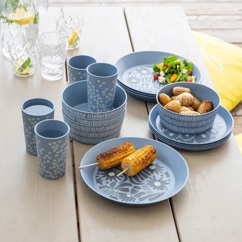 Tiefer Teller 4er-Set Blomster