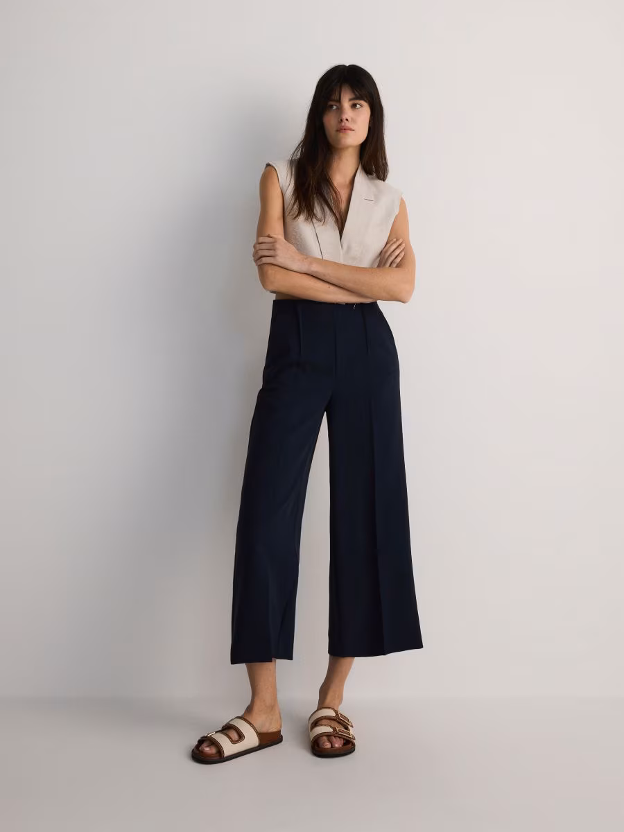 Culotte Trousers With Viscose Blend