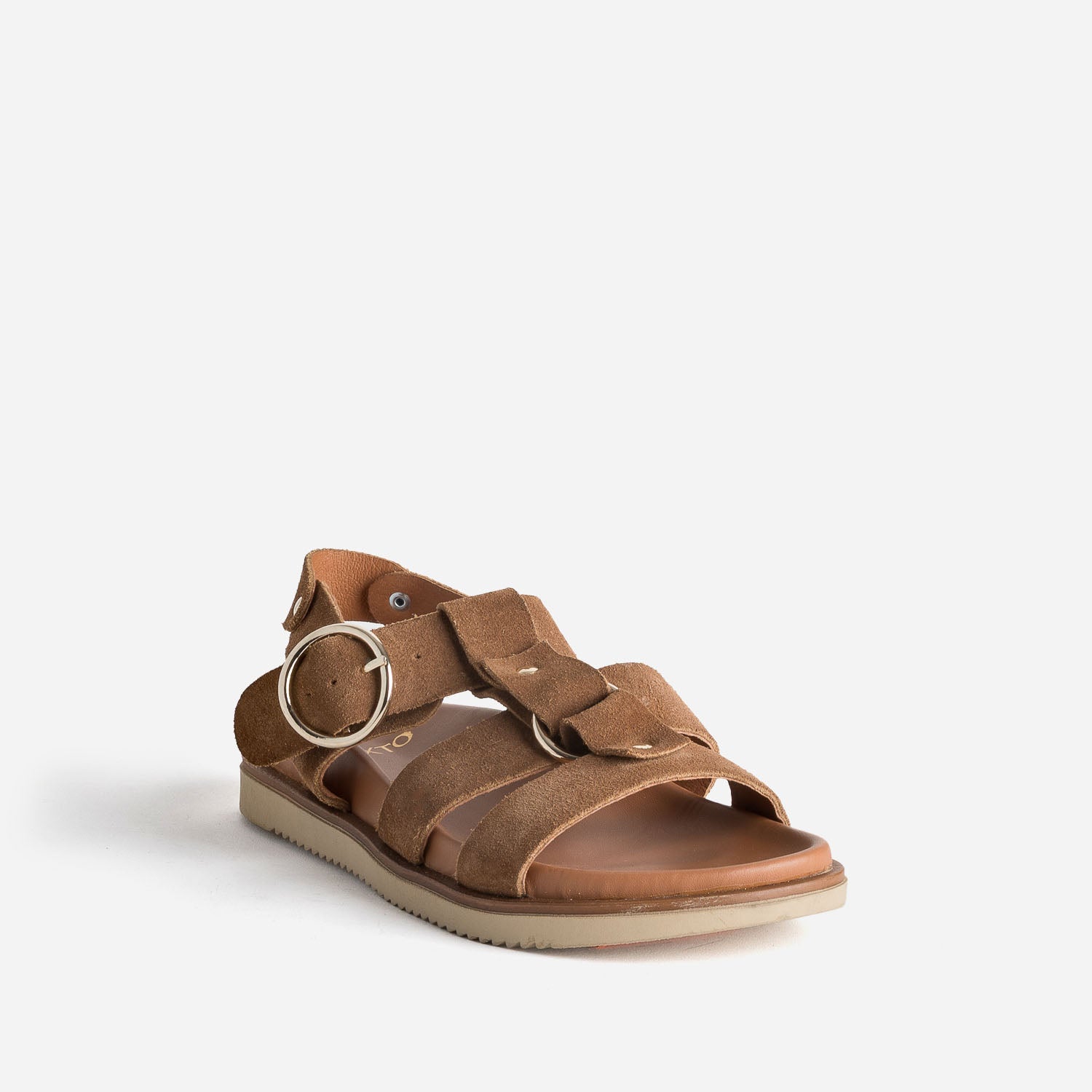 Sandale TEXTO marron cuir velours multi brides