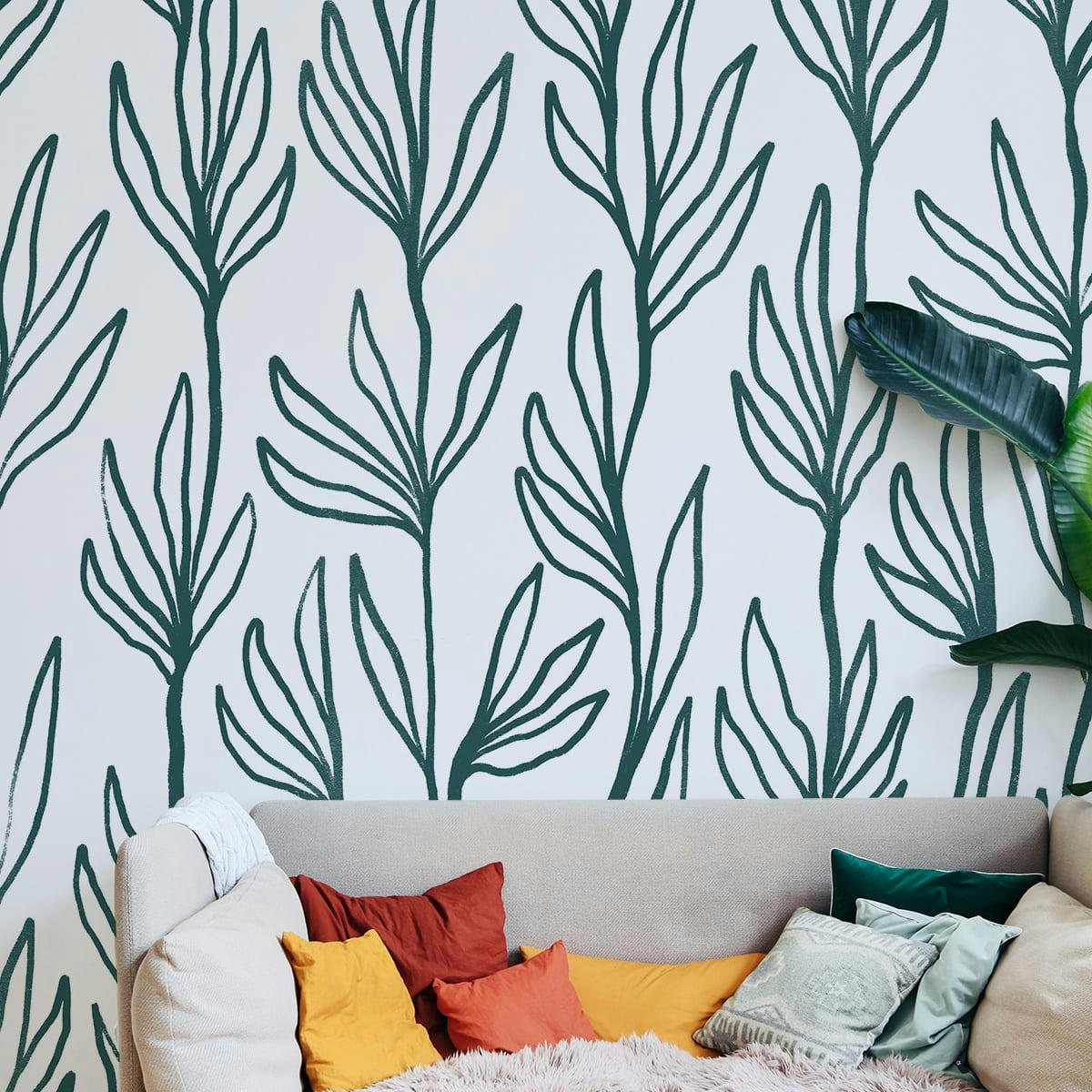- Papier peint panoramique leaves 425 x 250 cm