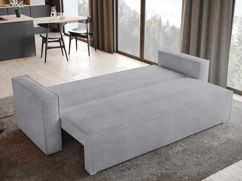 Sofa z funkcją spania TOP szary sztruks