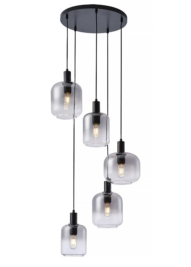 Freelight hanglamp Vario - 5 lichts - 50 x 350  cm - zwart