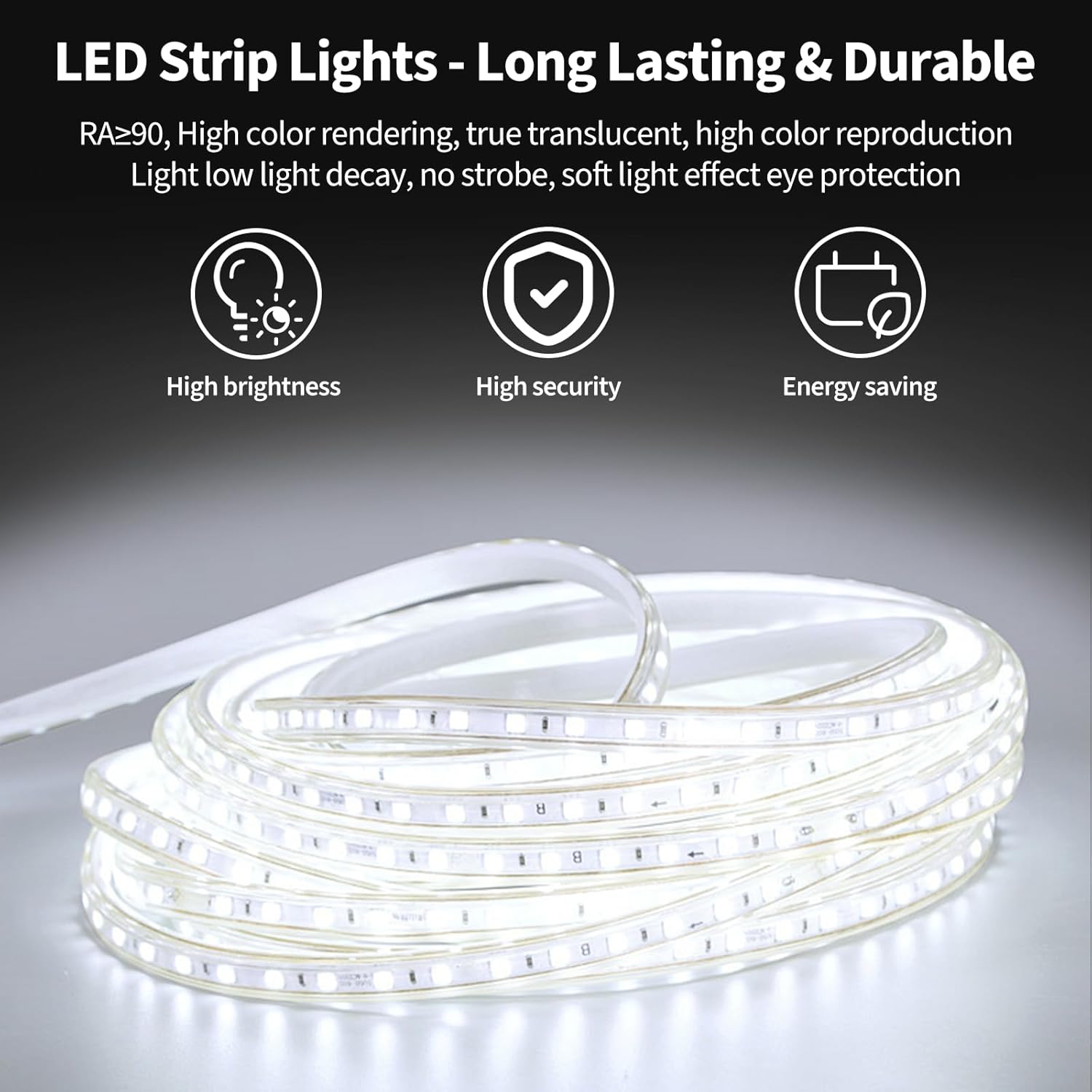 Koonmi 60x36 LED Mirror for Bathroom, 90CRI Anti-Fog Vanity Mirror with Front and Backlight, Shatter-Proof Wall Mirror with Light, Easy Install Lighted Mirror for Modern Bathroom (IP65)