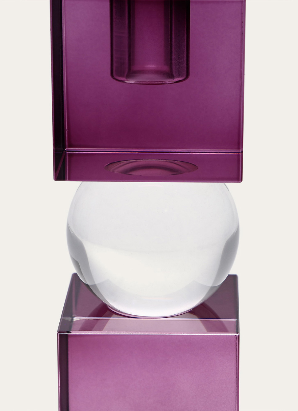 BOUGEOIR EN CRISTAL VIOLET/TRANSPARENT