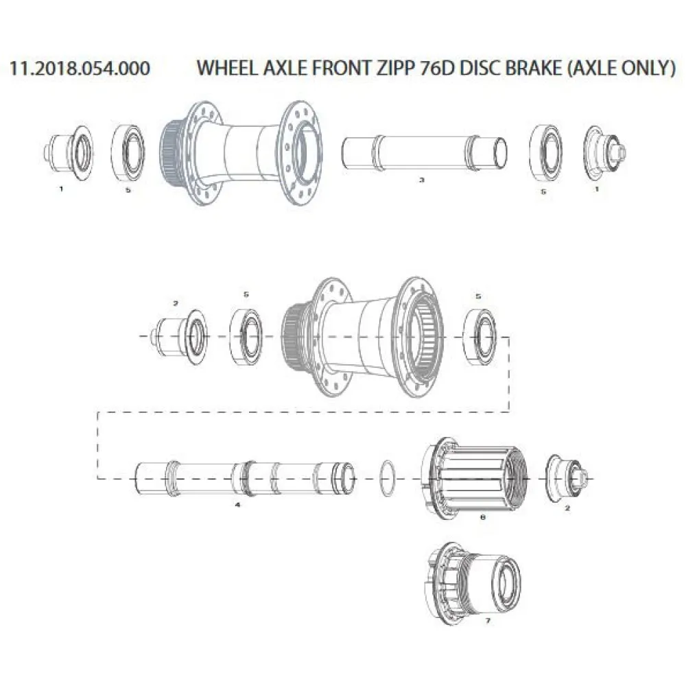Sram 76D Disc Brake front hub axle