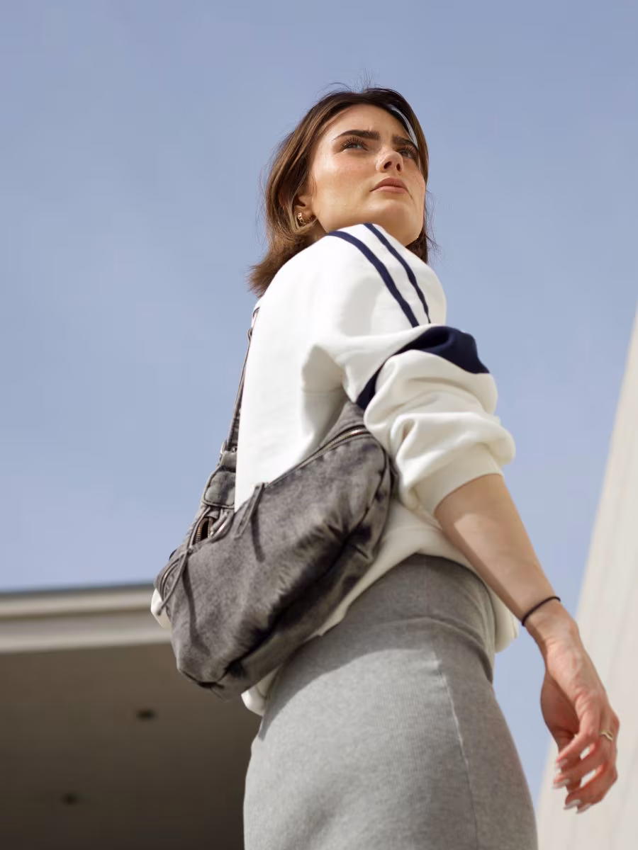 Hobo Bag With Zip Fasteners