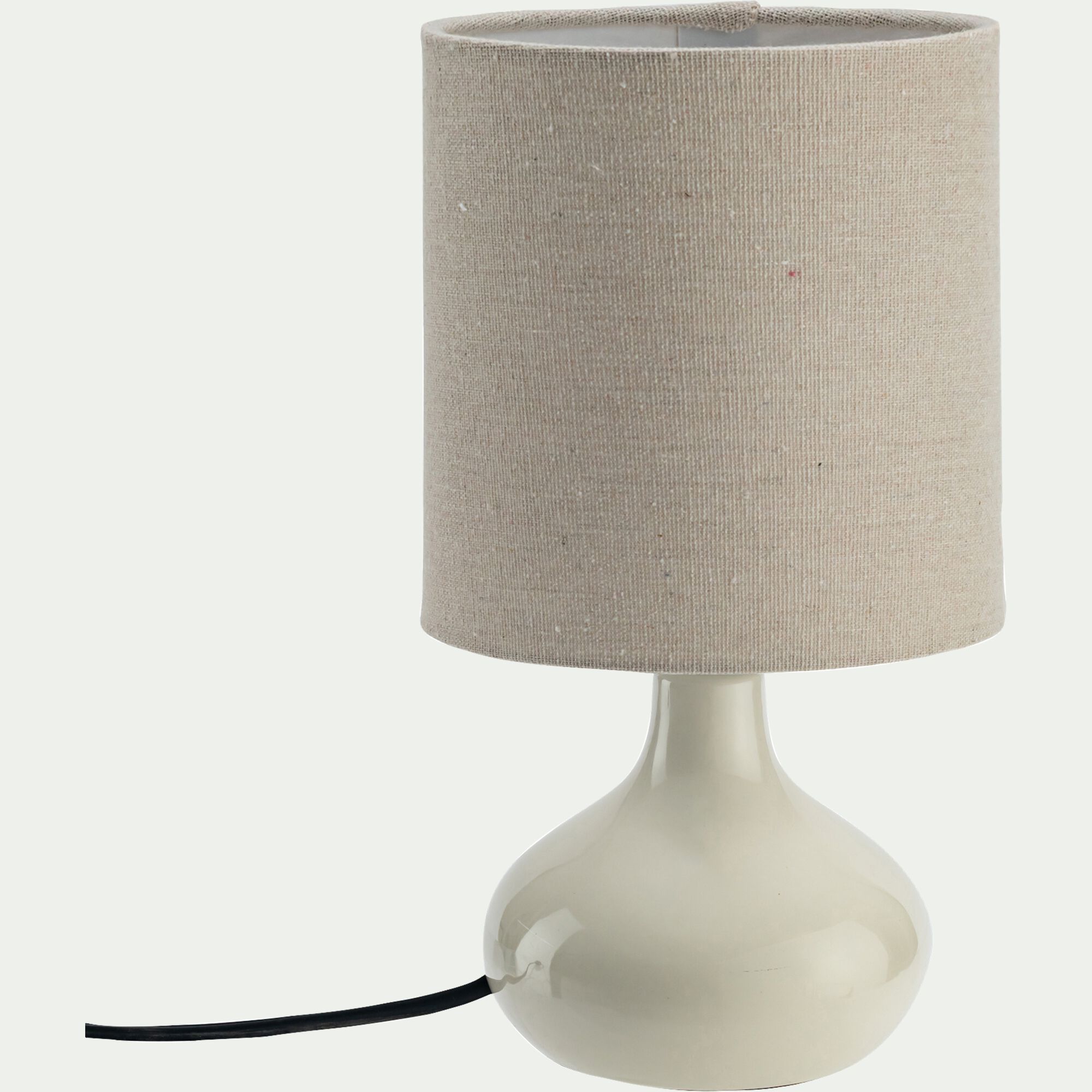 CLEON - Lampe en céramique et lin - blanc