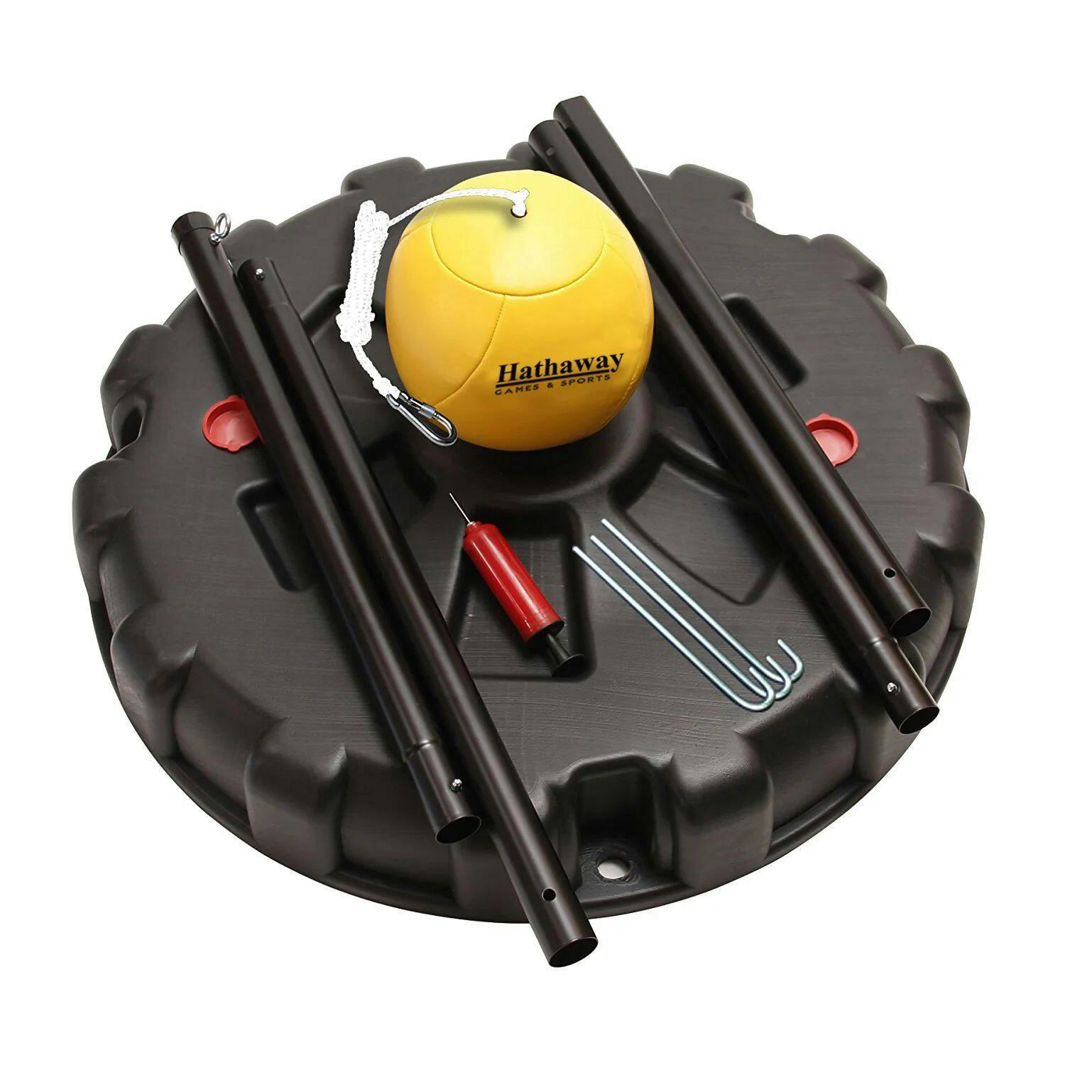 Hathaway Portable Weather-Resistant Tetherball Set w/ Base, Cord, Ball & Air Pump