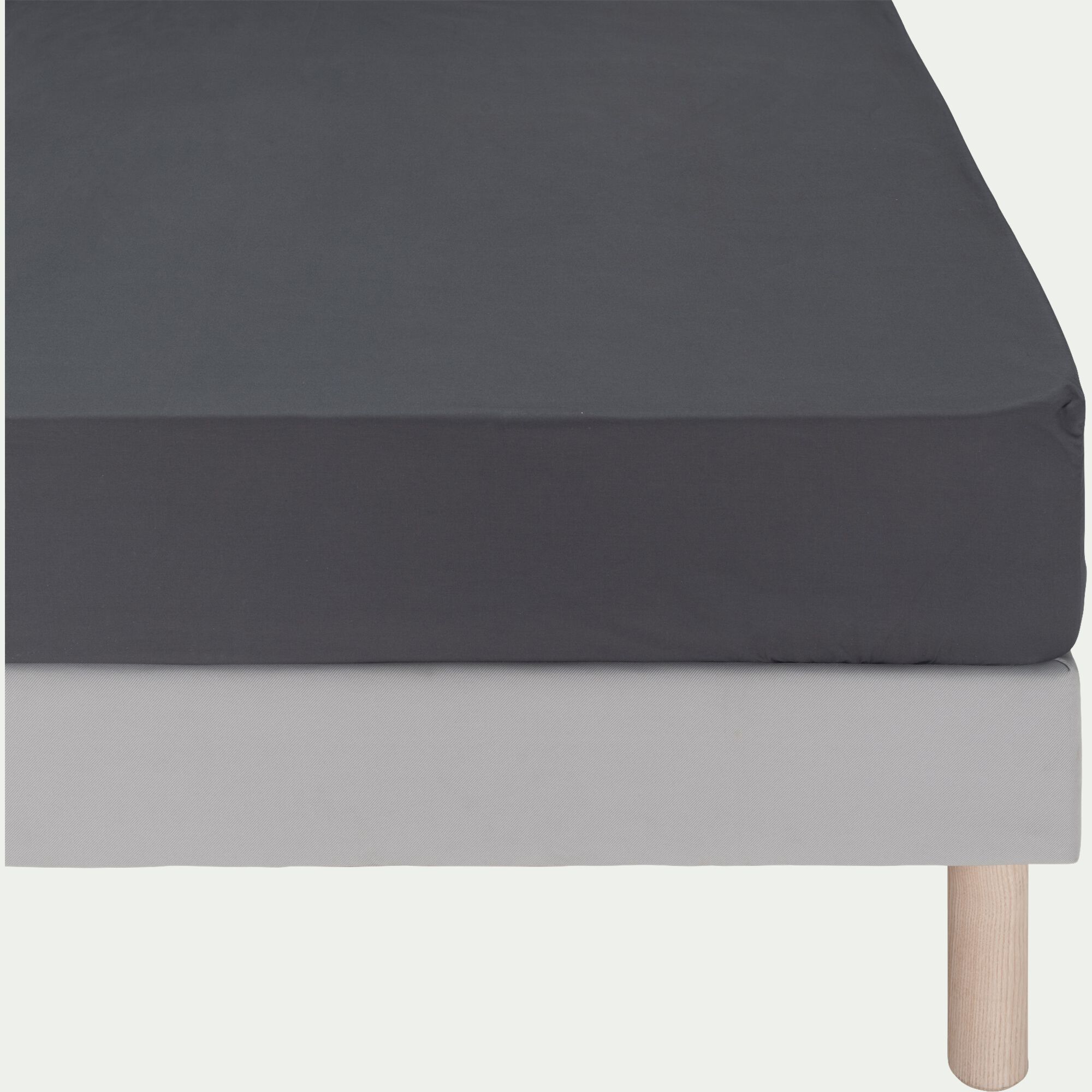 CALANQUES - Linge de lit uni en coton - gris ardoise